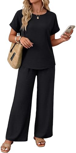 2 Piece Sets Tops Linen Pants Matching