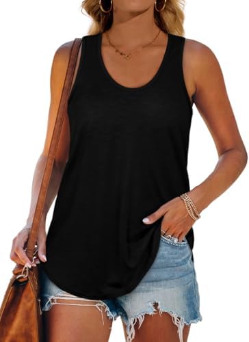 Black Tank Tops Summer Workout Fitness
