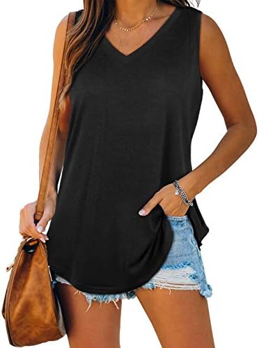 Black Tank Tops V Neck