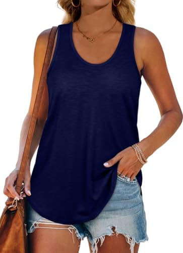 Tank Top Casual Loose Flowy U Neck