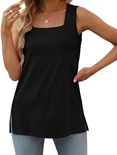 Tank Tops Summer Loose Fit Flowy Square Neck