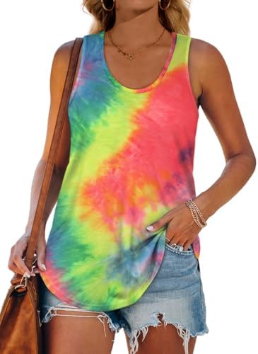 Tie Dye Tank Top Scoop Neck