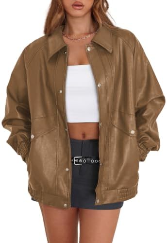 Winter Jackets Faux Leather Fall Tops Button